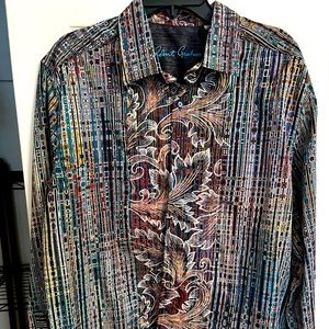 Robert Graham XXL, flip cuff, full embroidery